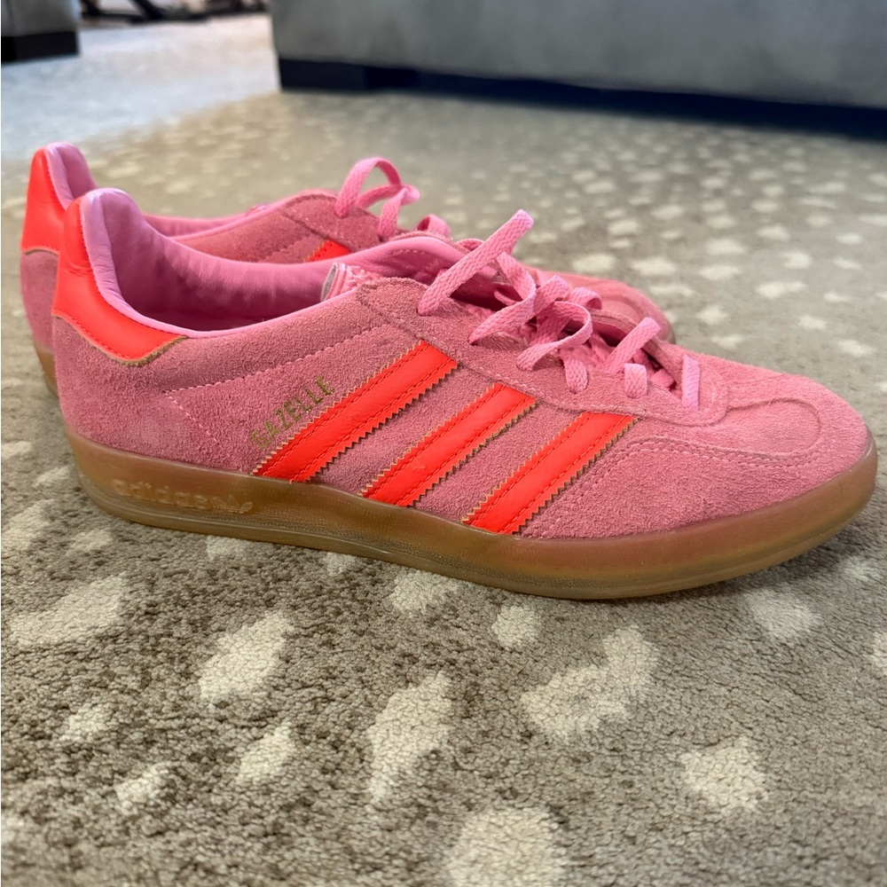 Adidas Gazelle US size 8 Beam Pink/Neon coral